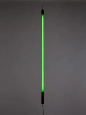 SELETTI LED světlo Linea, zelené, dřevěné detaily, univerzální Výprodej