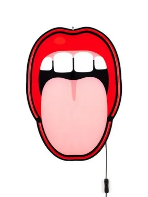 Originální LED dekor nástěnné světlo Tongue, 41x58cm