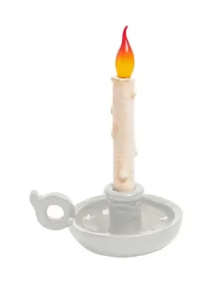 LED deko stolní lampa Grimm Bugia tvar svíčky bílá Víkendová Akce