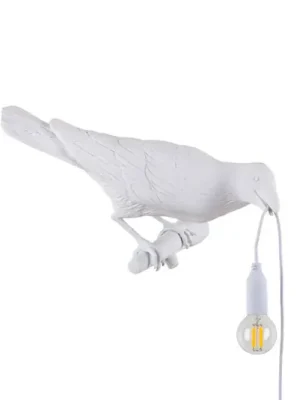 Dekorativní venkovní nástěnná lampa SELETTI Bird Lamp, pravá, bílá Pouze Dnes