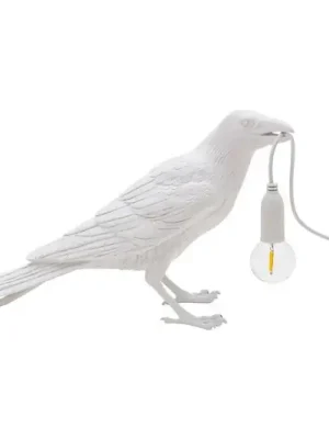 Originální SELETTI Bird Lamp LED dekorativní lampa, na počkání, bílá