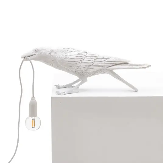 SELETTI Bird Lamp LED dekorativní stolní lampa hravá bílá Novinka