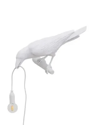 SELETTI Bird Lamp LED nástěnné svítidlo, pohled vlevo, bílé Expresní Doručení