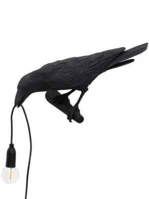 Bezpečná Platba SELETTI Bird Lamp dekorativní lampa pohled vlevo černá