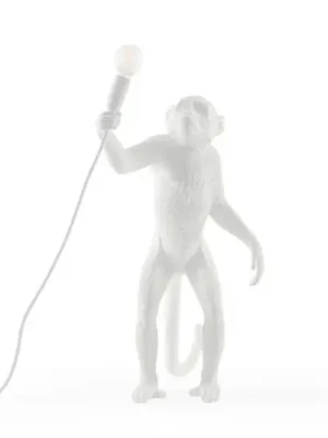 Rychlé Dodání LED deko stolní lampa Monkey Lamp, bílá, stojící