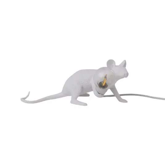 Finální Výprodej LED deko stolní lampa Mouse Lamp USB ležící bílá
