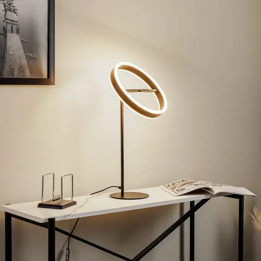 Časově Omezené Stolní lampa LED Lucande Yekta, černá, 59 cm, stmívatelná