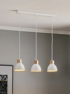 Závěsné svítidlo Envostar Tira, třísvětelné, bílé Časově Omezené