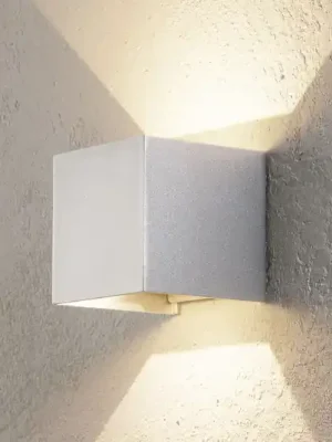 Cenový Hit LED venkovní nástěnné svítidlo Cube, hliníkové, kov, 10 cm, nahoru/dolů