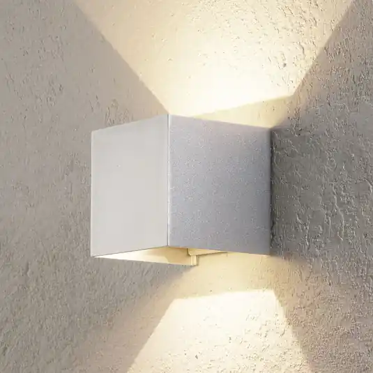 Cenový Hit LED venkovní nástěnné svítidlo Cube, hliníkové, kov, 10 cm, nahoru/dolů