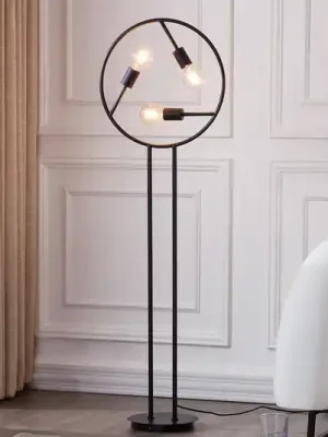 Super Cena Stojací lampa Lucande Linnard ze železa, 3 světla