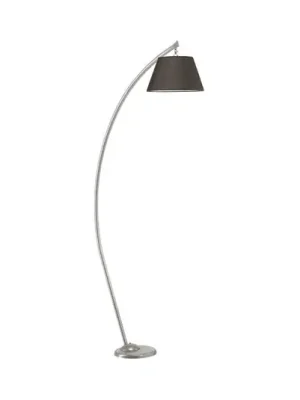 Stojací lampa Sinea, stříbrná/černá, výška 110 cm, železo, textil Zlevněný
