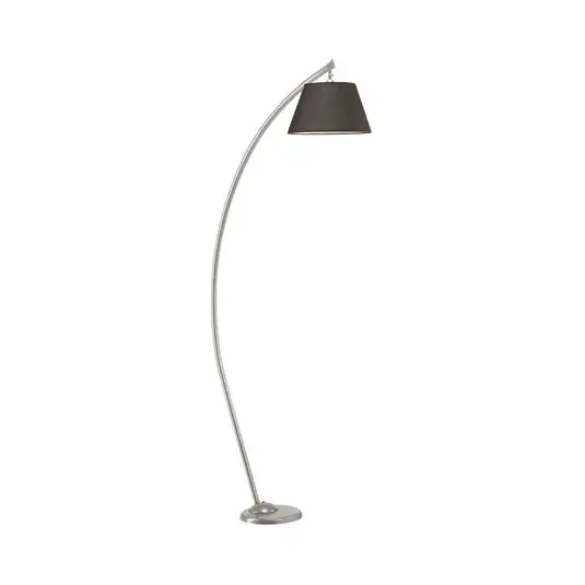 Stojací lampa Sinea, stříbrná/černá, výška 110 cm, železo, textil Zlevněný