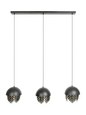 Závěsná lampa Lucande Aparas vzhled listu, třísvítidlo Akční Nabídka