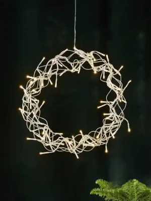 Novinka LED věnec Curly, teplá bílá, Ø 30 cm