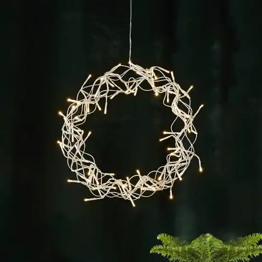 Novinka LED věnec Curly, teplá bílá, Ø 30 cm