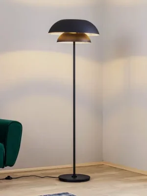 Ověřený Stojací lampa Lucande Kellina, 151 cm, černá, kov, E27