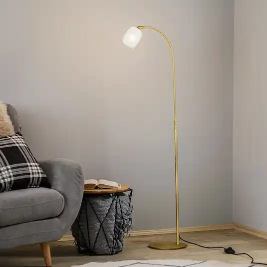 Koupit Online Lucande Taylan stojací lampa železo, stínidlo sklo