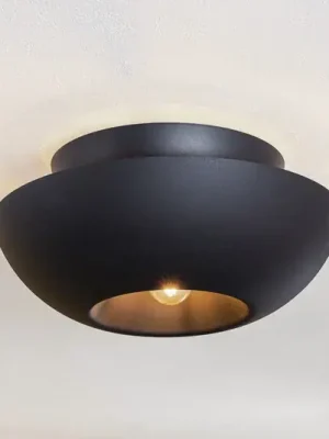 Stropní svítidlo Lucande Kellina, Ø 48 cm, černá barva, kov Oblíbený