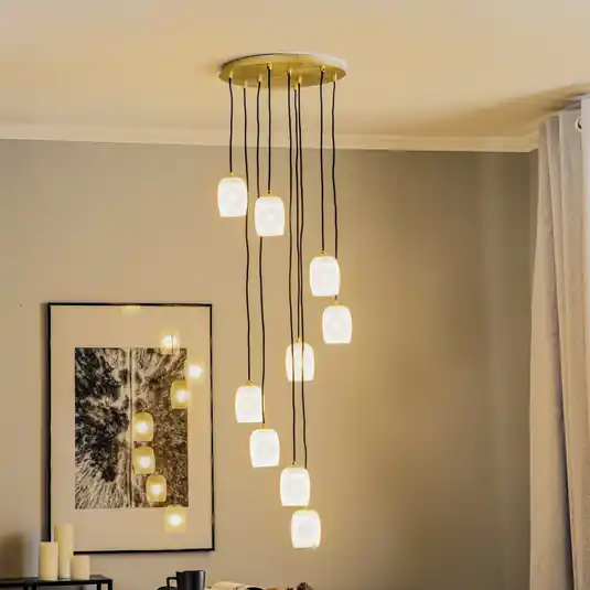 Expresní Doručení Závěsné svítidlo Lucande Taylan 9-light rondel