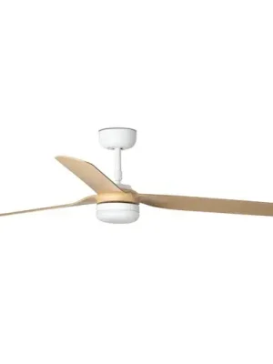 Must-Have LED stropní ventilátor Punt M bílý/dřevo DC tichý Ø 130 cm CCT
