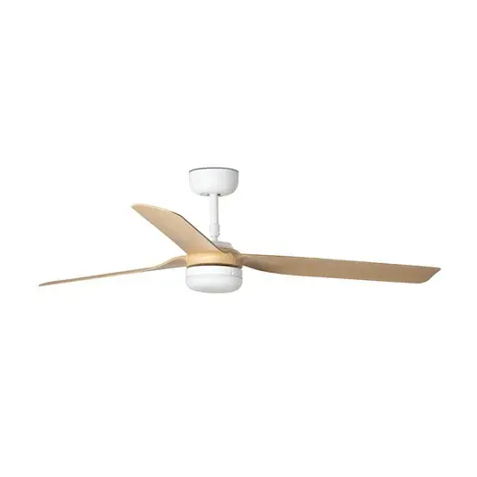 Must-Have LED stropní ventilátor Punt M bílý/dřevo DC tichý Ø 130 cm CCT