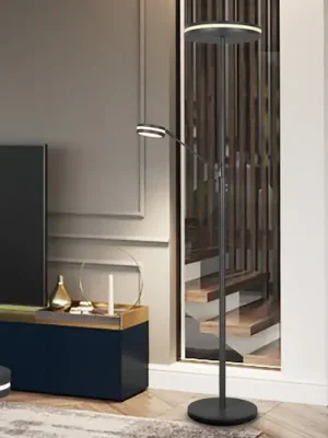 LED stojací lampa Franklin, lampa na čtení, antracitová Víkendová Akce