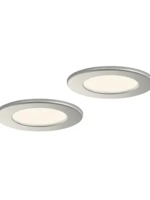 Kup Teď Prios LED vestavné svítidlo Cadance, stříbrné, 12 cm, sada 2 kusů, CCT