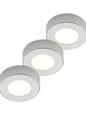 Horká Nabídka Stropní svítidlo Prios LED Edwina, stříbrná, 12 cm, sada 3 kusů