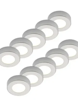 Rychlé Dodání Stropní svítidlo Prios LED Edwina, stříbrná, 12 cm, sada 10 kusů