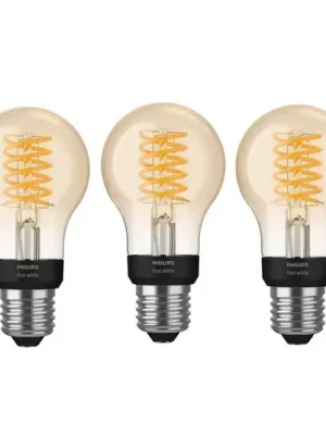 3x Philips Hue White E27 7W filament A60 550lm Akce