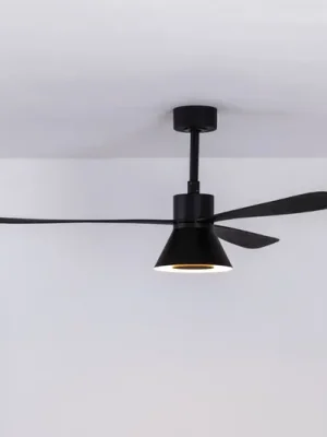 Stropní ventilátor Amelia Cone, LED světlo, černá Bezpečná Platba