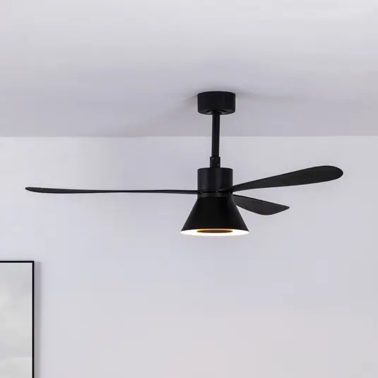 Stropní ventilátor Amelia Cone, LED světlo, černá Bezpečná Platba