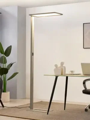 Kancelářská stojací lampa Prios LED Taronis, stříbrná, 195 cm, stmívatelná Odeslání Ihned