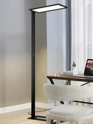 Bezpečná Platba Kancelářská stojací lampa Prios LED Taronis, černá, 195 cm, stmívatelná