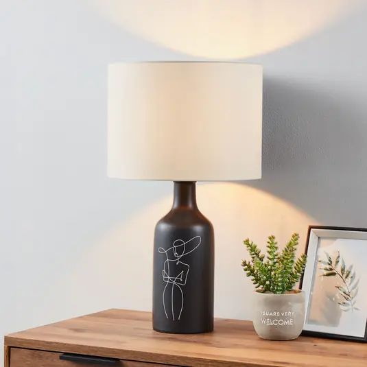 Poslední Šance EGLO Vinoza stolní lampa, černá, stínidlo bílá