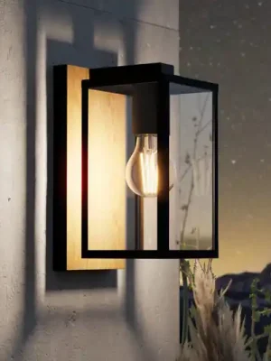Kup Teď EGLO Budrone venkovní nástěnné, černá/hnědá/čirá
