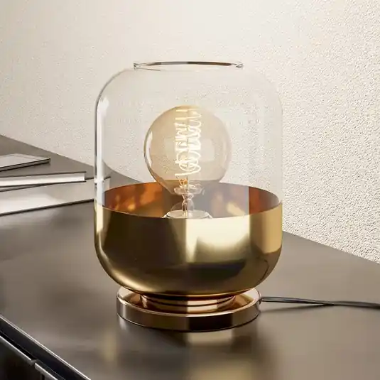 Sleva EGLO Maryvilla stolní lampa, zlatá/čirá
