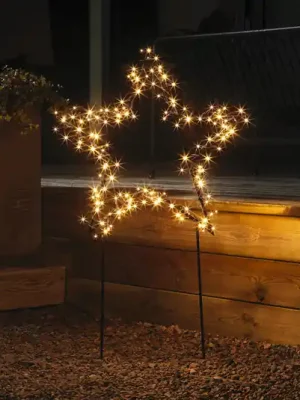 Rychlé Dodání LED hvězda z kovu, černá, s kolíky do země