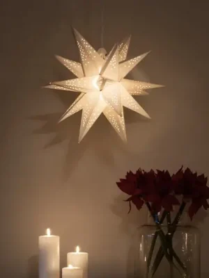 Kup Teď LED dekorační papírová hvězda 3D bílá, stmívatelná