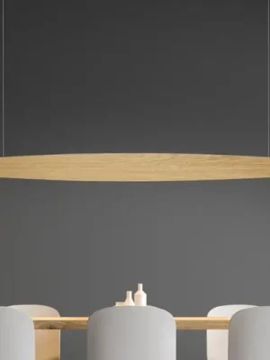Víkendová Akce Quitani LED závěsné světlo Persida, 148 cm, dub, 2 700 K
