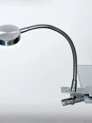 LED svítidlo Mira, flexibilní rameno, satinovaný nikl Autentický