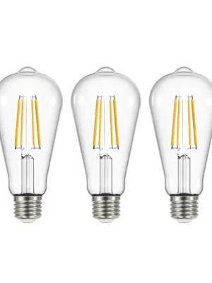 Vysoce Kvalitní LED žárovka čirá E27 3,8W 3000K 806lm sada 3 kusů