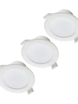 Levný Prios LED vestavné svítidlo Rida, sada 3 kusů, bílé, 19 cm, CCT, IP44