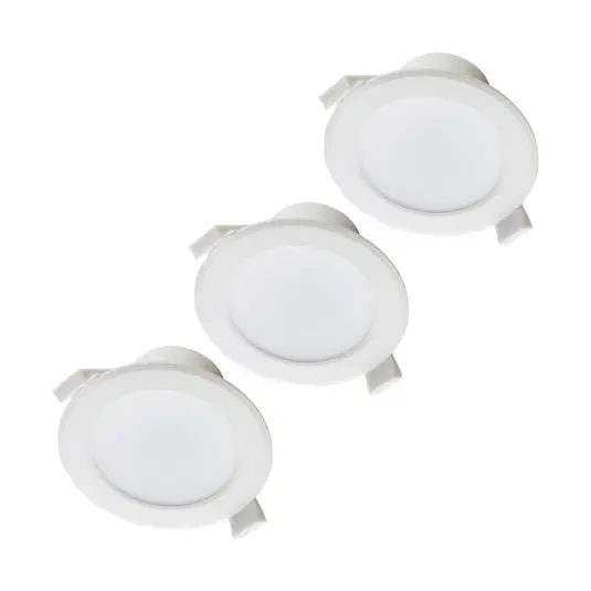 Levný Prios LED vestavné svítidlo Rida, sada 3 kusů, bílé, 19 cm, CCT, IP44