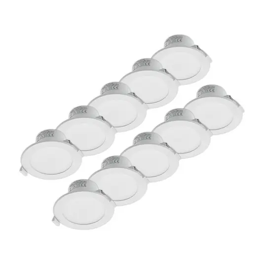 Odeslání Ihned Prios LED vestavné svítidlo Rida, sada 10 kusů, bílé, 12 cm, CCT, IP44