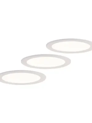 Prios LED vestavné svítidlo Cadance, bílé, 22 cm, sada 3 kusů, CCT Časově Omezené