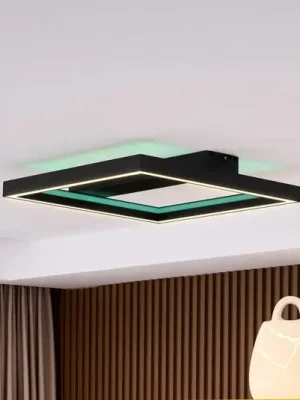 Originální Stropní svítidlo Lucande Smart LED Tjado, 50 cm, černé, RGBW