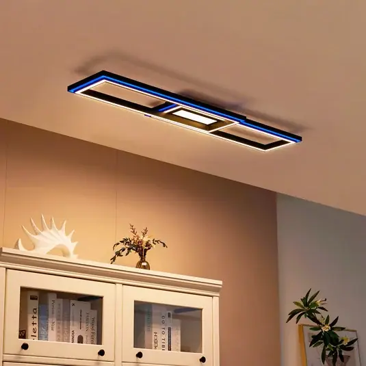 Stropní svítidlo Lucande Smart LED Tjado 115 cm černé RGB CCT Akce