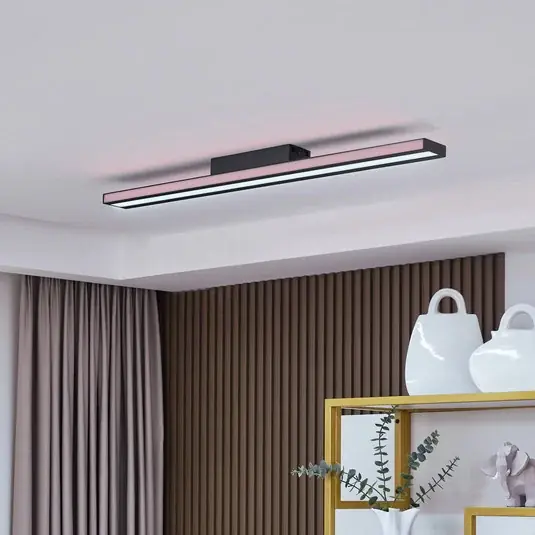 Sezónní Sleva Stropní svítidlo Lucande Smart LED Leicy black 8 cm RGB CCT
